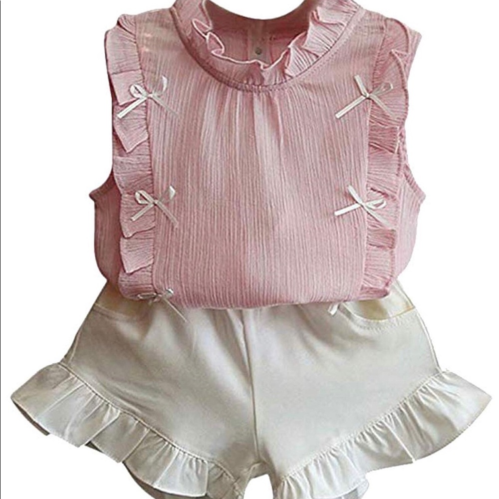 ๐New 2PCS Girl Outfit Chiffon Tank and Shorts - Picture 1 of 1